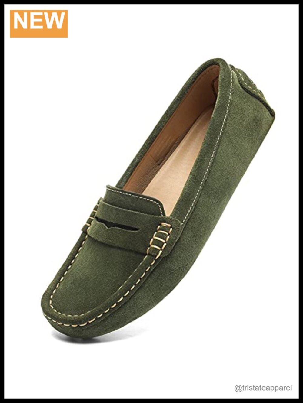 Microsuede Leather Covered Penny Loafers Slip-On Mocc Driving Shoes